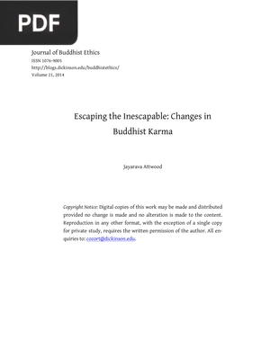 Escaping the Inescapable: Changes in Buddhist Karma