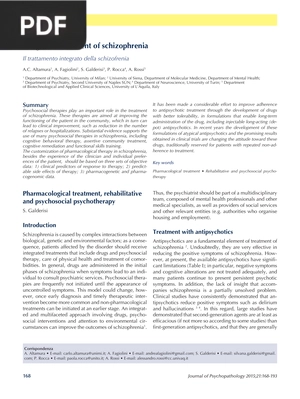 Integrated treatment of schizophrenia