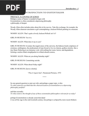 Introduction to Existentialism