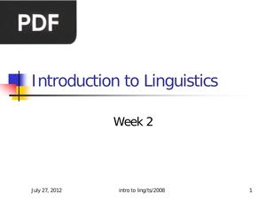 Introduction to Linguistics (Presentation)