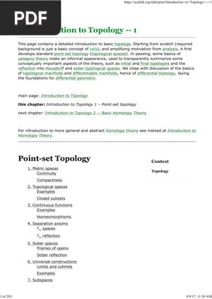 Introduction to Topology