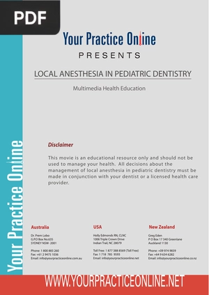 Local Anesthesia in Pediatric Dentistry