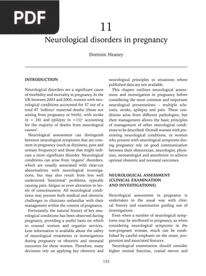 Neurological Disorders in Pregnancy