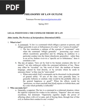 Philosophy of Law Outline