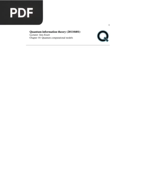 Quantum computational models