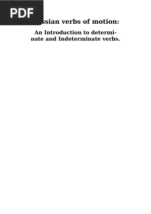 Russian verbs of motion