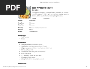 Easy Avocado Sauce
