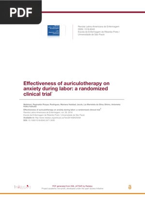 Effectiveness of Auriculotherapy on Anxiety During Labor: A Randomized Clinical Trial