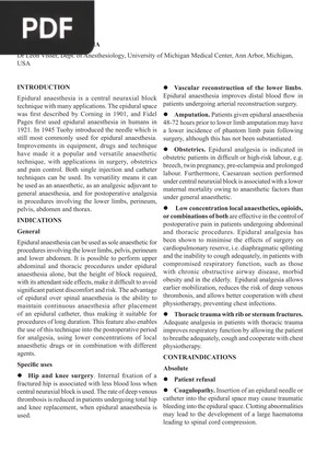 Epidural Anaesthesia