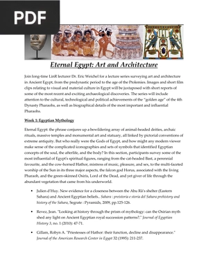 Eternal Egypt Art and Architecture (Article)