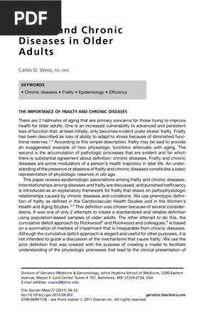 Frailty and Chronic Diseases in Older Adults