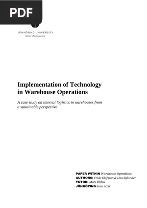 Implementation of Technology in Warehouse Operations