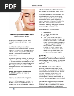 Improving Your Concentration (Article)