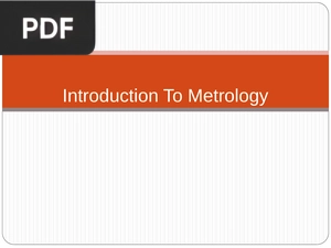 Introduction To Metrology (Presentation)