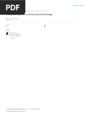 Perceptual experience and perceptual knowledge