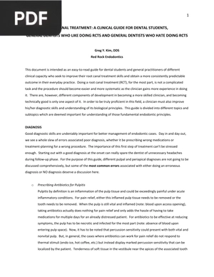Root Canal Treatment a Clinical Guide for Dental Students