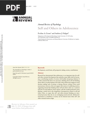 Self and Others in Adolescence