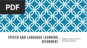 Speech and language learning disorders (Presentation)