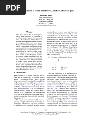 The Organization of Sound Inventories A Study on Pbstruent Gaps