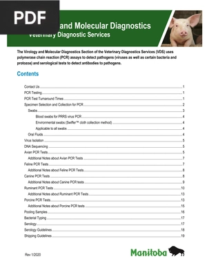 Virology and Molecular Diagnostics Veterinary Diagnostic Services