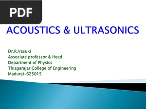 Acoustics and Ultrasonics (Presentation)