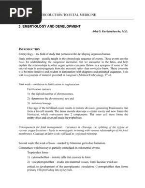 Embryology and Development (Article)