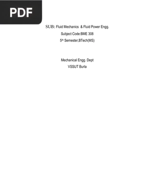 Fluid Mechanics and Fluid Power Engg