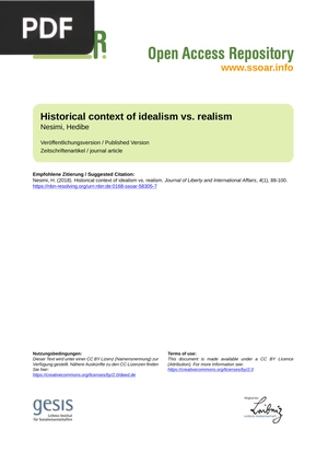 Historical context of idealism vs. realism