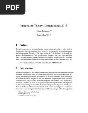 Integration Theory: Lecture notes