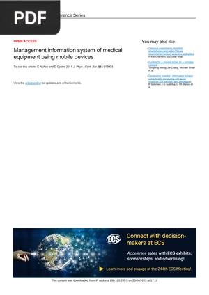 Management information system of medical equipment using mobile devices