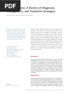 Osteosarcoma A Review of Diagnosis Management and Treatment Strategies