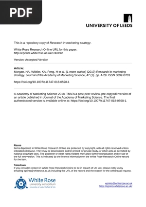 Research in marketing strategy