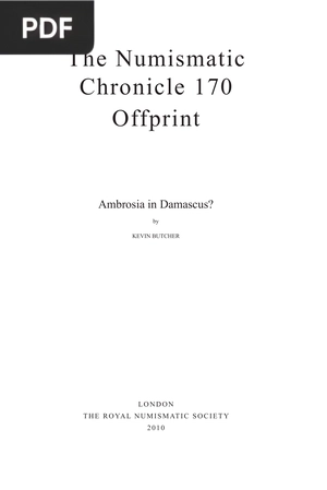 The Numismatic Chronicle 170 Offprint