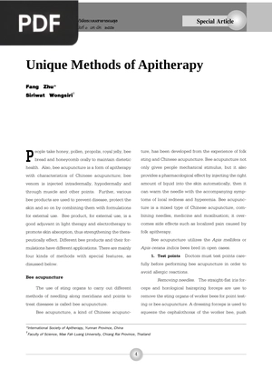 Unique Methods of Apitherapy