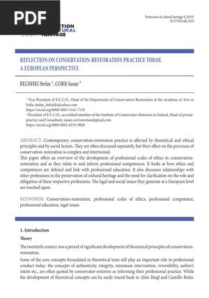 Reflection on conservation-restoration practice today - A european perspective