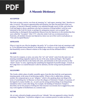 A Masonic Dictionary
