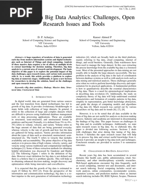 A Survey on Big Data Analytics: Challenges, Open Research Issues and Tools (Article)