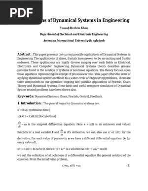 Applications of Dynamical Systems in Engineering