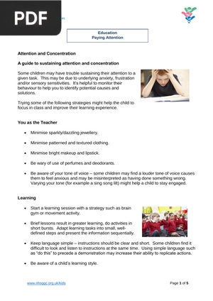 Attention and Concentration (Article)