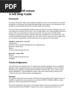 Building Self-esteem - A Self-Help Guide