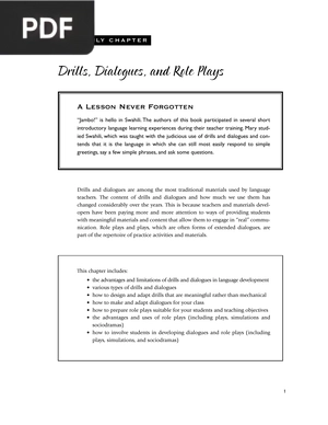 Drills Dialogues and Role Plays