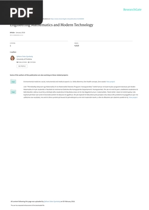 Engineering Mathematics and Modern Technology (Article)