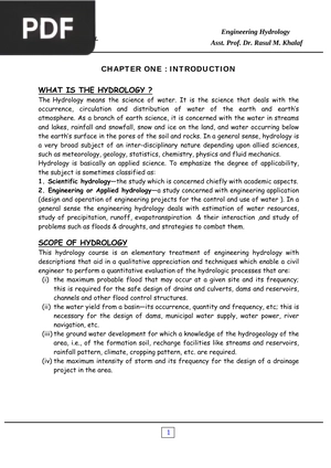 Introduction Hydrology (Article)