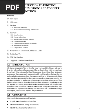 Introduction to Emotion Basic Emotions and Concept of Emotions