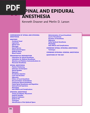 Spinal and Epidural Anesthesia