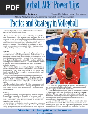 Tactics and Strategy in Volleyball (article)
