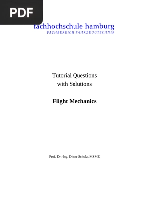 Tutorial Questions with Solutions Flight Mechanics