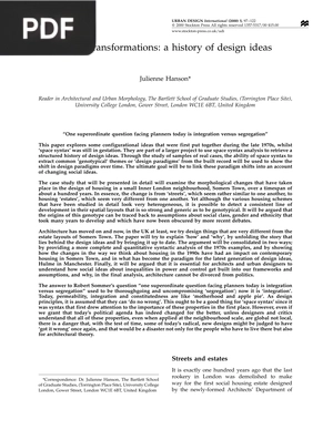 Urban transformations: a history of design ideas