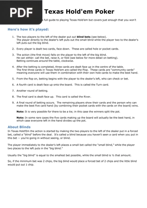 A Guide to Texas Hold'em Poker