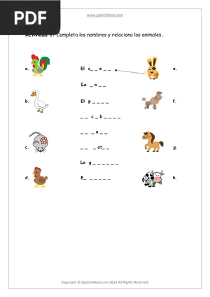 Animals in Spanish Kids